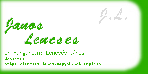 janos lencses business card